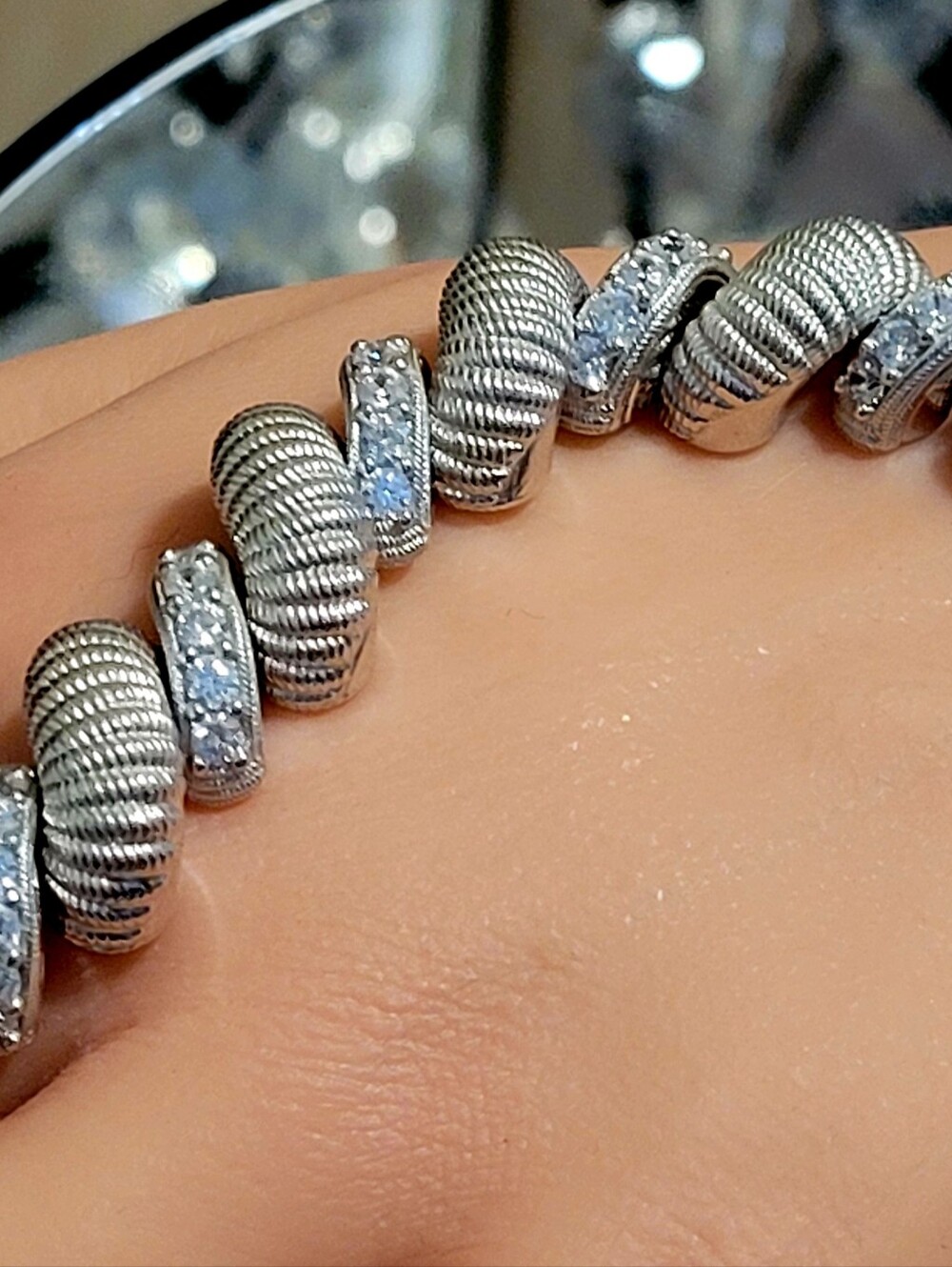 Judith Ripka Sterling Silver Diamonique San Marco Bracelet. Size 7. New - Picture 11 of 15